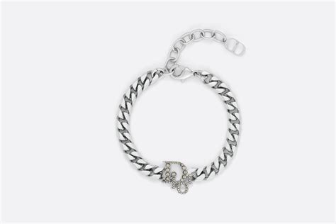 Dior Oblique Chain Link Bracelet Silver